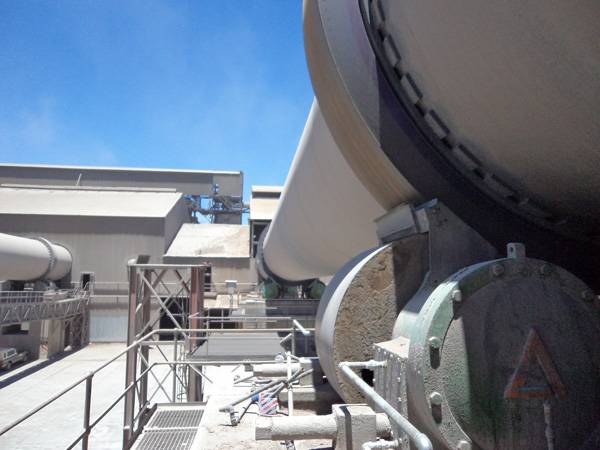 Rotary kiln for a cement production line