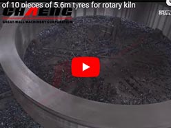 Deliery of 10 pieces of 5.6m tyres for rotary kiln