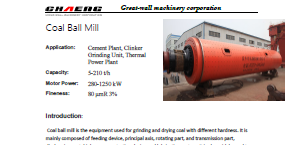 Coal Ball Mill For Coal Grinding
